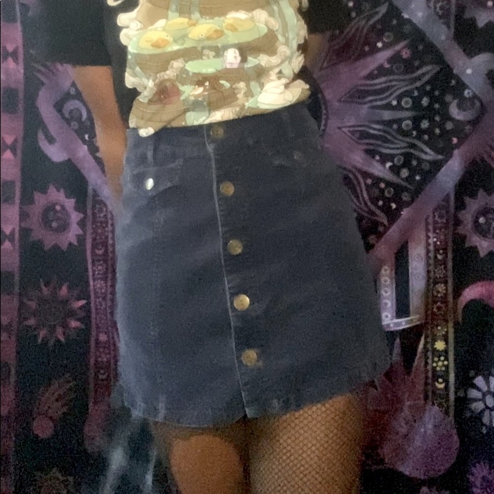 Navy Corduroy Forever 21 Mini Skirt